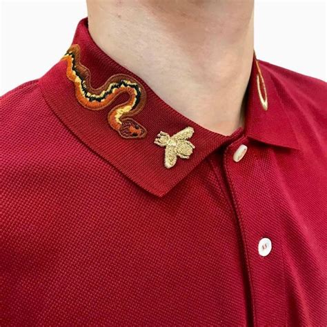 polo gucci serpente corallo|Gucci Coral Snake Embroidered Polo Shirt .